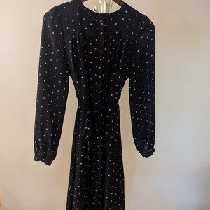 Heart Print Banana Republic Factory Button Up Dress (Size 2)